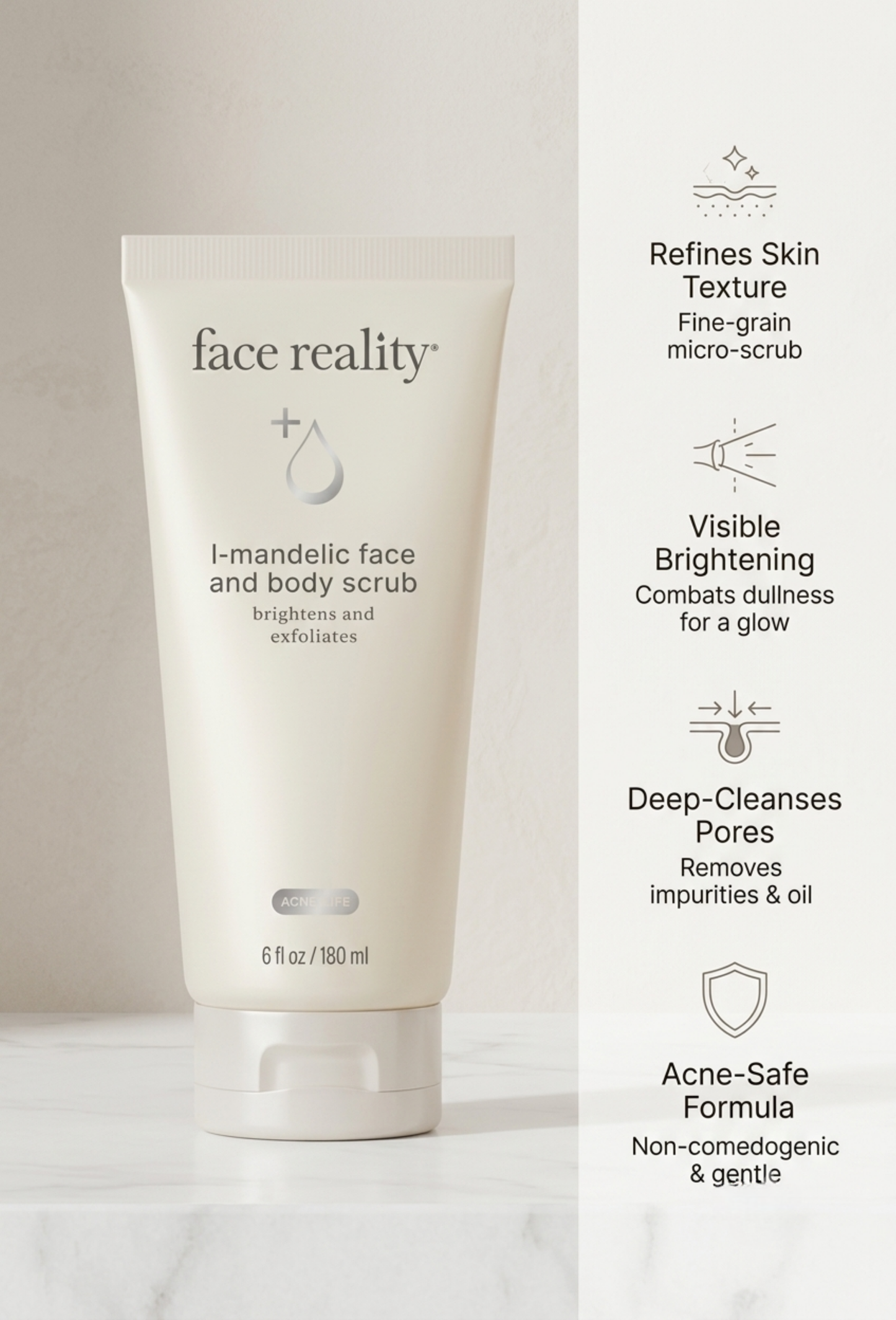 Face Reality Mandelic Face and Body Scrub